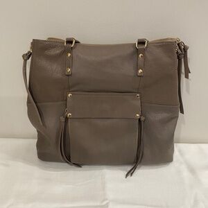 Kooba Everette Large Leather Tote Bag Taupe Color